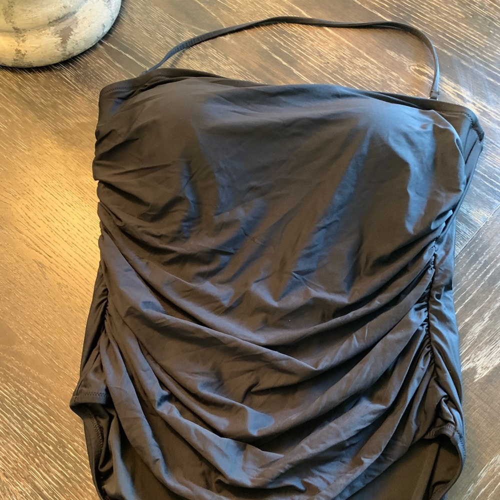 EUC J Crew Bandeau shirring swim suit sz 18